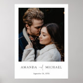 シンプルエレガントScriptのカスタム写真結婚の歓迎 ポスター (正面)