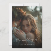 シンプルエレガントScriptのモダン結婚写真オーバーレイ 招待状 (正面)