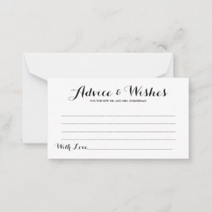 シンプルエレガントScriptの結婚アドバイス&ウィッシュカード アドバイスカード