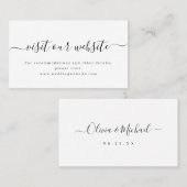 シンプルエレガントScriptのWebサイ結婚ト挿入カード プレイスカード (正面/裏面)