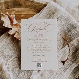 シンプルエレガントScriptアイボリー結婚の詳細 エンクロージャーカード