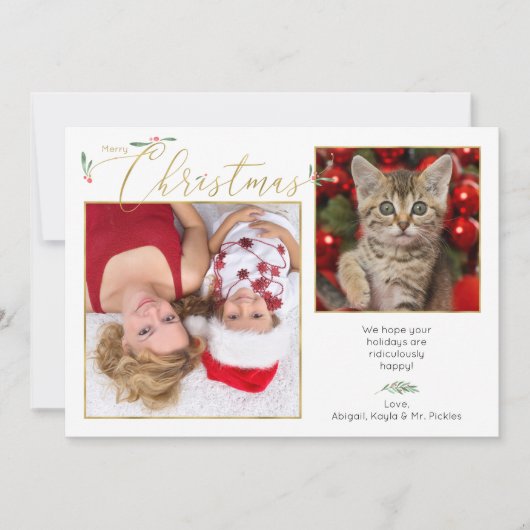 シンプルエレガントScriptタイポグラフィ2-Photo シーズンカード (正面)