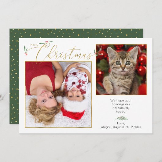 シンプルエレガントScriptタイポグラフィ2-Photo シーズンカード (正面/裏面)