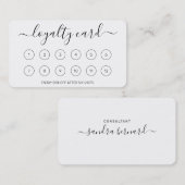 シンプルエレガントScriptホワイトロイヤリティカード ロイヤリティカード (正面/裏面)