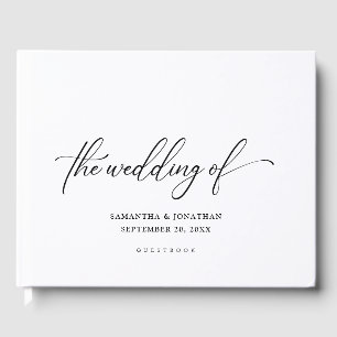 シンプルエレガントScriptモダン Minimalist結婚's ゲストブック