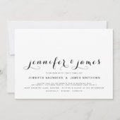 シンプルエレガントScript写真モダン結婚式の招待 招待状 (正面)