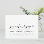 シンプルエレガントScript写真モダン結婚式の招待 招待状 (スタンド正面)