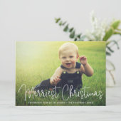 シンプルエレガントScript写真モダン シーズンカード (スタンド正面)