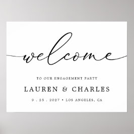 シンプルエレガントScript婚約パーティへようこそ ポスター
