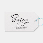 シンプルエレガントScript楽しむ結婚式の引き出物ラベル ギフトタグ (正面(横))