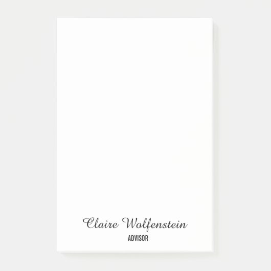 シンプルエレガントScript白黒Post it Notes ポストイット (正面)