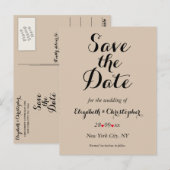 シンプルエレガントScript素朴 Wedding日付の保存 ポストカード (正面/裏面)