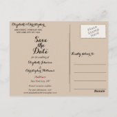 シンプルエレガントScript素朴 Wedding日付の保存 ポストカード (裏面)