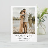 シンプルエレガントScript結婚の写真サンキューカード サンキューカード (スタンド正面)