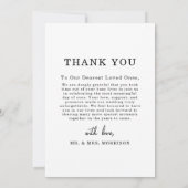 シンプルエレガントScript結婚の写真サンキューカード サンキューカード (裏面)