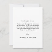 シンプルエレガントScript結婚の写真サンキューカード サンキューカード (裏面)