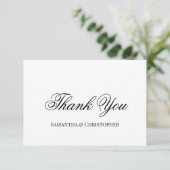 シンプルエレガントScript結婚の写真 サンキューカード (スタンド正面)