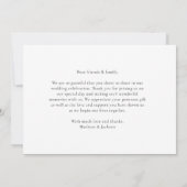 シンプルエレガントScript結婚の横向き写真 サンキューカード (裏面)