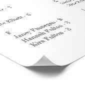 シンプルエレガントScript Alphabetal Seating Chart ポスター (角)