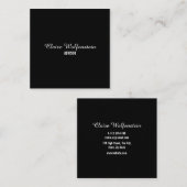 シンプルエレガントScript Black and White スクエア名刺 (正面/裏面)