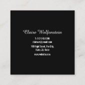 シンプルエレガントScript Black and White スクエア名刺 (裏面)