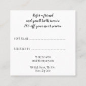 シンプルエレガントScript Black and White 紹介カード (裏面)