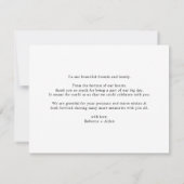 シンプルエレガントScript Black & White 結婚's サンキューカード (裏面)