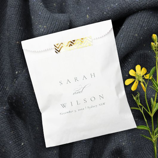 シンプルエレガントScript Black & White 結婚's フェイバーバッグ