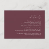 シンプルエレガントScript Burgundyの結婚詳細 エンクロージャーカード (正面)