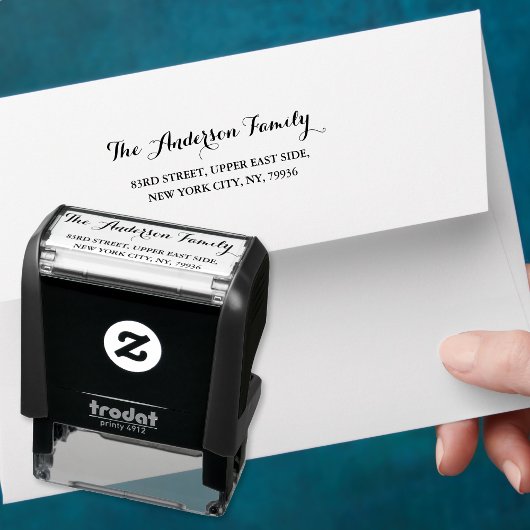 シンプルエレガントScript Family Name差出人住所 セルフインキングスタンプ