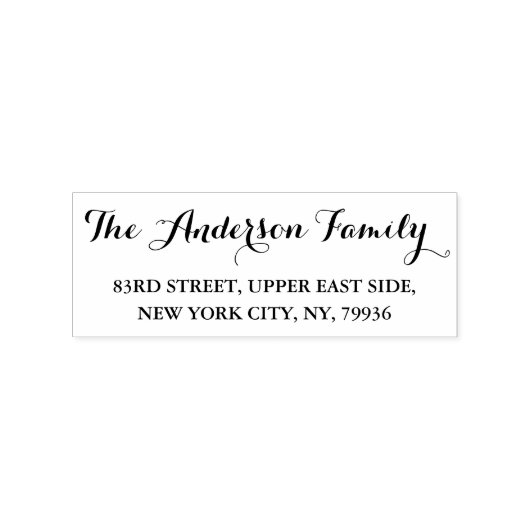 シンプルエレガントScript Family Name差出人住所 ラバースタンプ (押印)