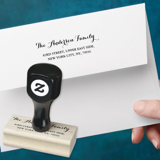 シンプルエレガントScript Family Name差出人住所 ラバースタンプ