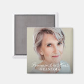 シンプルエレガントScript Full Photo Memorial マグネット (正面/裏面)