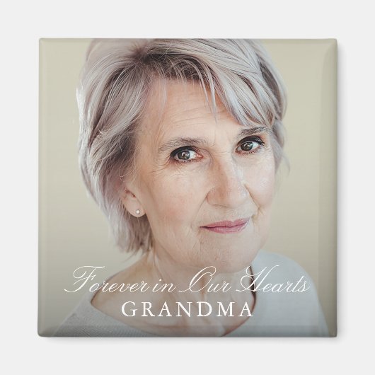 シンプルエレガントScript Full Photo Memorial マグネット (正面)