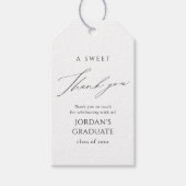 シンプルエレガントScript Graduation Pavies Thank You ギフトタグ (正面)
