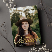 シンプルエレガントScript Graduation Photofoil 箔招待状