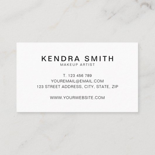 シンプルエレガントScript Make Up Artist 名刺 (裏面)