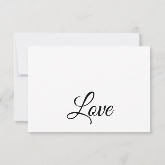 シンプルエレガントScript Menu Choice Wedding RSVP (裏面)