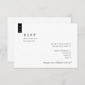 シンプルエレガントScript Minimalist Monogram結婚の 出欠カード (正面/裏面)