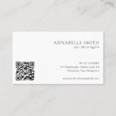 シンプルエレガントScript Minimalist QRコードモダン 名刺 (裏面)