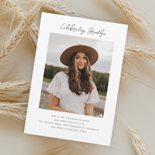 シンプルエレガントScript Name Photo Decisation 招待状