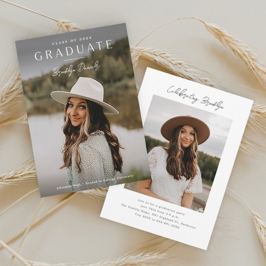 シンプルエレガントScript Name Photo Decisation 招待状