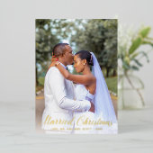 シンプルエレガントScript Newlyed Christmas 箔シーズンカード (立ち正面)