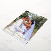 シンプルエレガントScript Newlyed Christmas 箔シーズンカード (回転した状態)