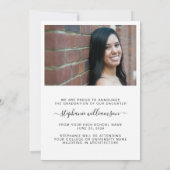 シンプルエレガントScript Overlay Photo Decisation 案内状 (裏面)