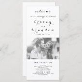 シンプルエレガントScript Photo結婚のモダン値 プログラム (正面/裏面)