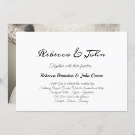 シンプルエレガントScript Photo結婚式招待状 招待状