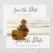 シンプルエレガントScript Photo セーブザデート (正面/裏面)