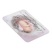 シンプルエレガントScript Photo Birth Announcement マグネット (右側)