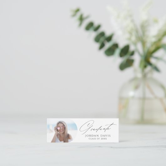 シンプルエレガントScript Photo Graduate Name Card コーリングカード (スタンド正面)